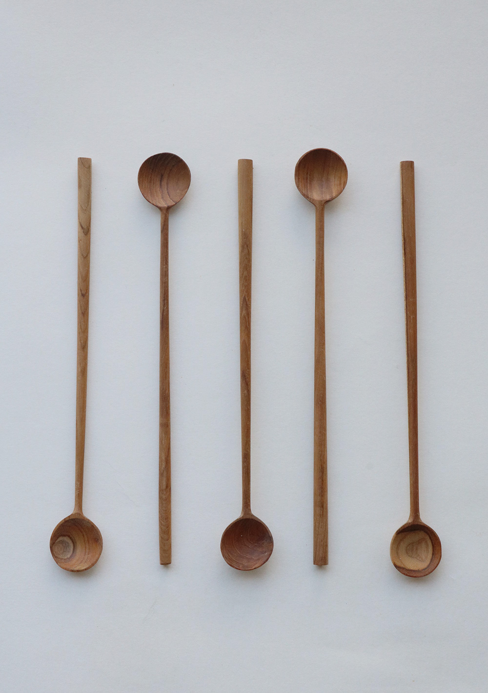 Wood circle long spoon