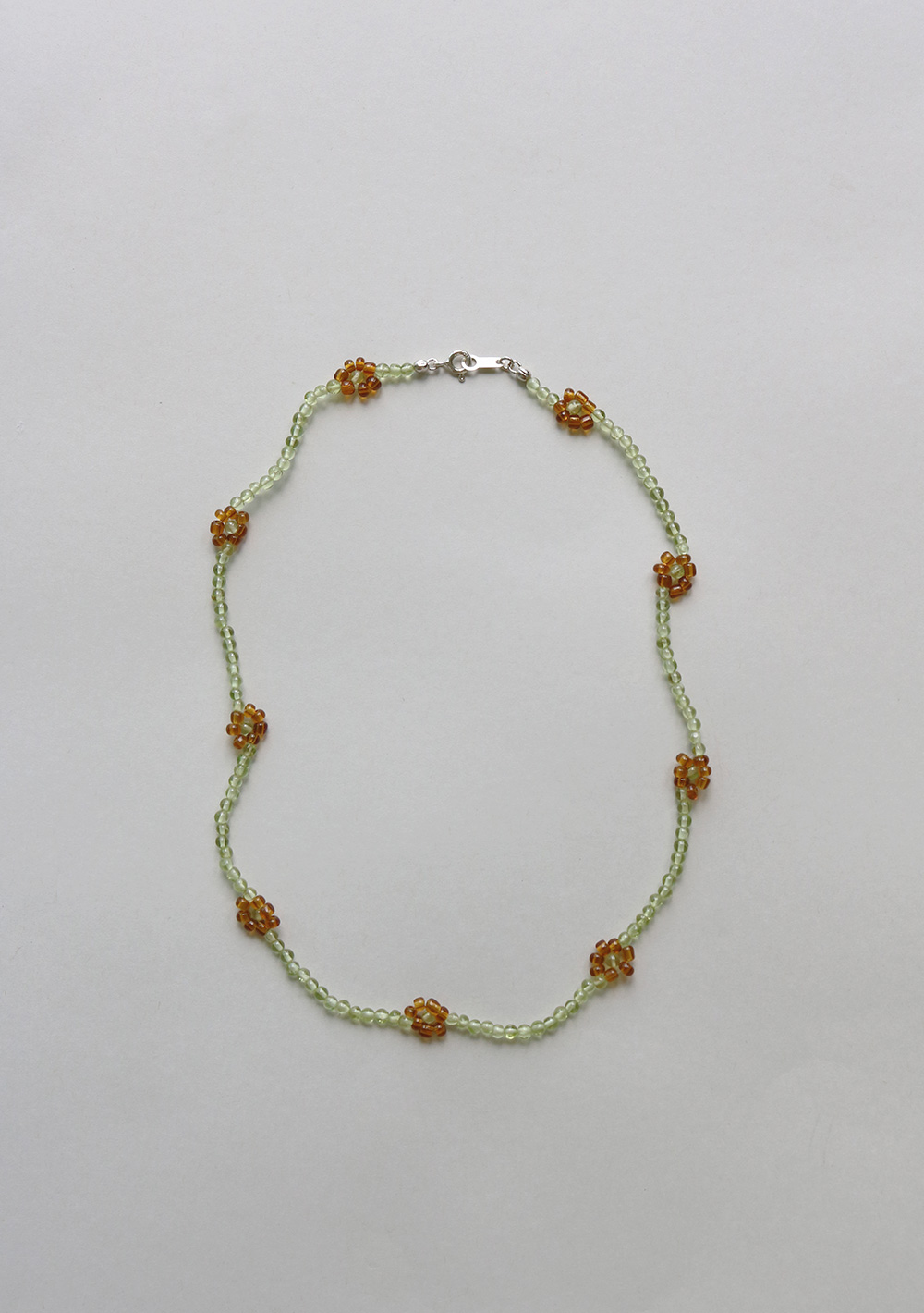 REFRESH ME NECKLACE001 &quot; BROWN &amp; GREEN FLOWER &quot;