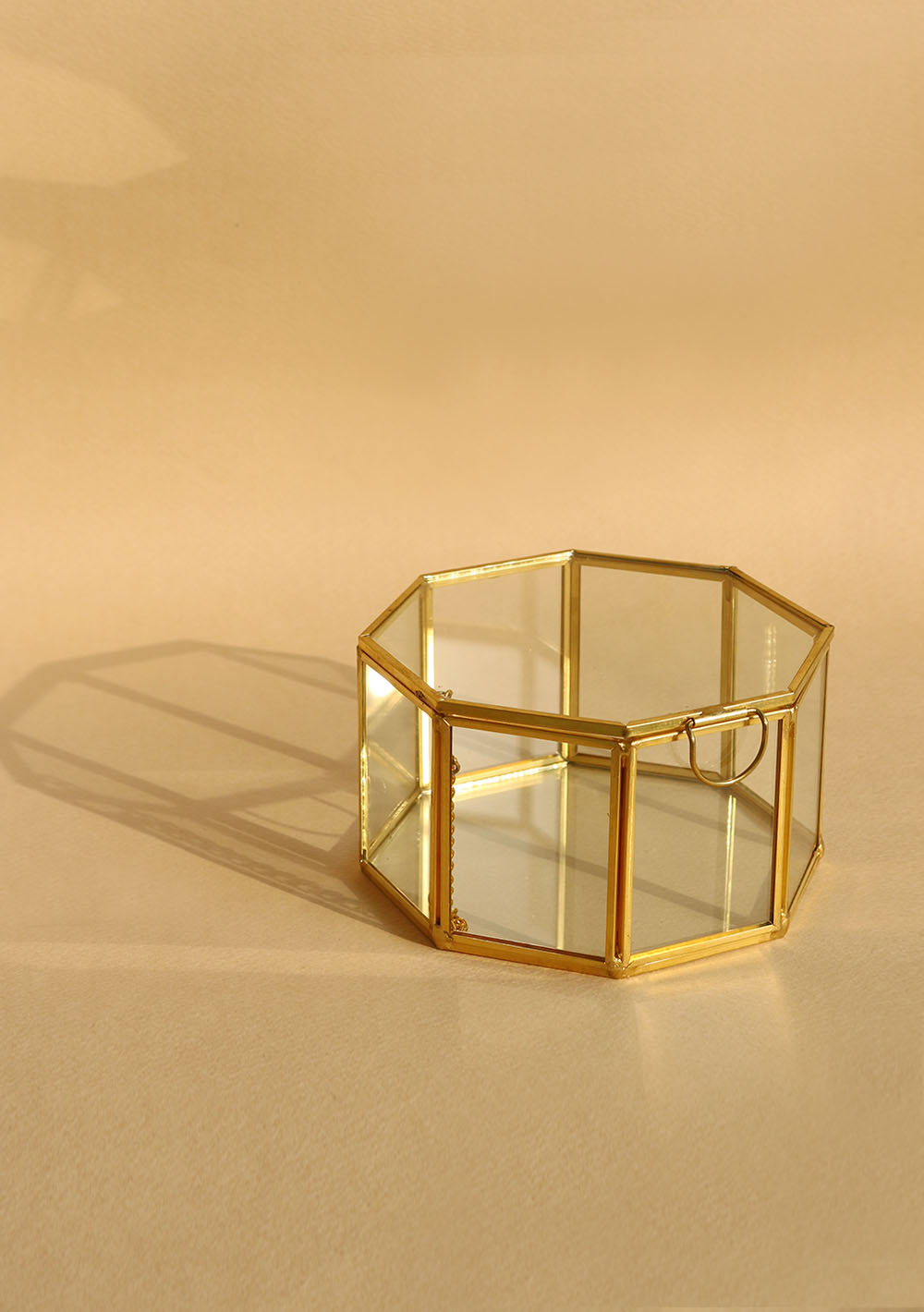 Brass &amp; Glass Box - octagon•Last 3•