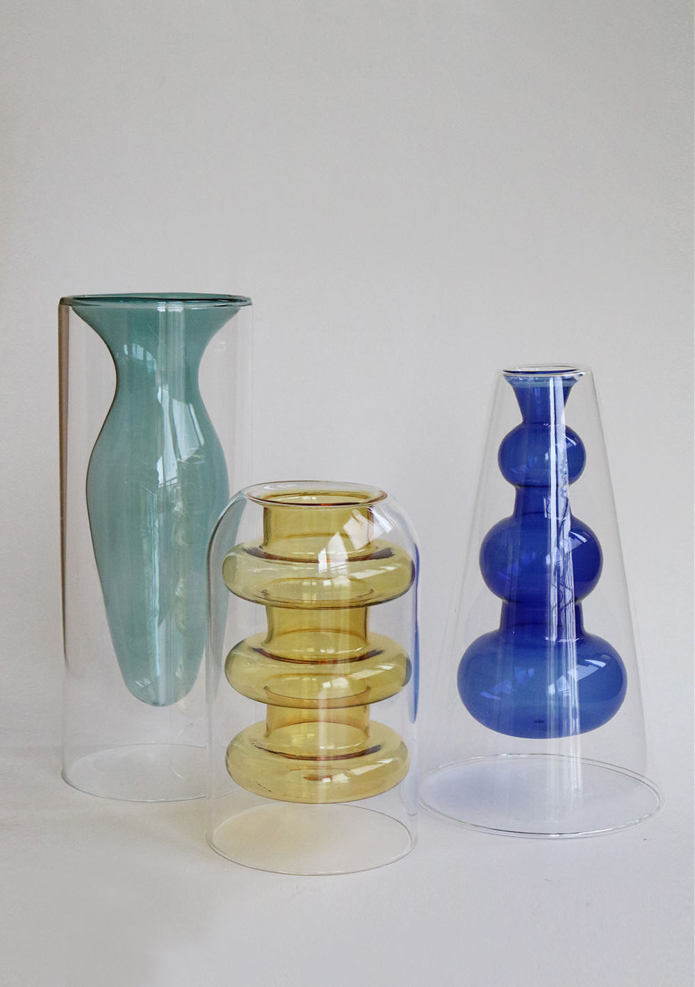 3 Color glass vase